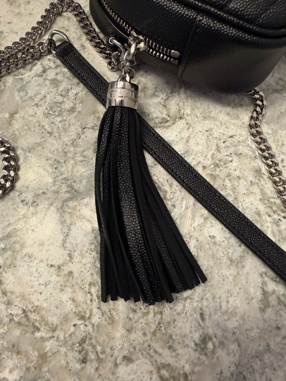Saint Laurent YSL Monogram Mini Lou Camera Bag ~ Black with Silver Hardware - Picture 12 of 16